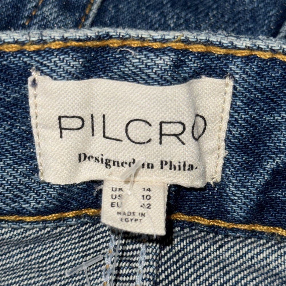 Pilcro Size 10 Denim Midi / Maxi Skirt NWT Anthropologie Front Slit Raw Hem Luxe - Picture 4 of 15